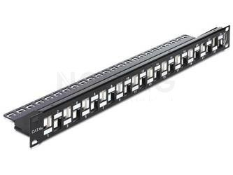 Patch Panel 24 Port 1u Do Modułów 19" Keystone Czarny Delock