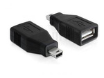 Adapter Usb-A(F) 2.0->Usb Mini(M) Czarny Delock