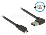 Kabel Usb Micro(M)->Usb-A(M) 2.0 5m Kątowy Lewo/Prawo Easy-Usb Czarny Delock