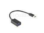 ADAPTER USB-C(M)->USB-A(F) 2.0 0.15M OTG BLACK LANBERG