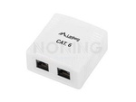 SURFACE-MOUNT BOX CAT.6 UTP UNSHIELDED 2X RJ45 WHITE LANBERG