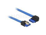 SATA DATA III (6GB/S) F/F CABLE  RIGHT ANGLED 70CM BLUE WITH GOLD CLIPS DELOCK