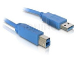 Kabel Usb-A(M)->Usb-B(M) 3.0 1m Niebieski Delock
