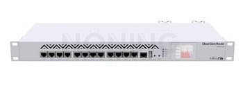 CCR1016-12G 1U rackmount, 12x Gigabit Ethernet, LCD, 16 cores x 1.2GHz CPU, 2GB RAM, 17.8mpps fastpath, Up to 12Gbit/s throughput, RouterOS L6, Dual PSU