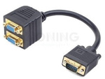 ADAPTER VGA(M)->2X VGA(F) NA KABLU 20CM CZARNY GEMBIRD