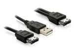 Kabel Esatap(M)->Usb-A(M)+Esata(M) 100cm Czarny Delock