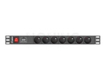 POWER DISTRIBUTION UNIT (PDU) 19" LANBERG 1U 16A 7 SOCKETS 2M BLACK