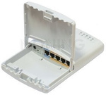 PowerBox 650MHz CPU, 64MB RAM, 5xEthernet with PoE output for four ports, RouterOS L4, outdoor case, PSU
