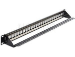 DELOCK 19” KEYSTONE PATCH PANEL 24 PORT WITH STRAIN RELIEF