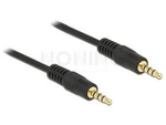 MINIJACK 3.5MM M/M 4 PIN CABLE 2M BLACK FOR IPHONE DELOCK