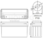 Akumulator AGM  12V 150Ah (485*171*233mm)