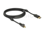 DISPLAYPORT MINI(M) V1.2 WITH SCREW->DISPLAYPORT(M) CABLE 1M 4K BLACK  DELOCK