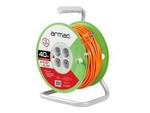 CABLE EXTENSION REEL 40M, 4X2P+Z, 16A, 3680W, 3X1.5MM H05VV-F WIRE