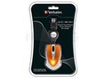 MOUSE VERBATIM TRAVEL OPTICAL 1000DPI VOLCANIC ORANGE USB RETRACTABLE CABLE