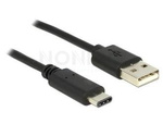 Kabel Usb-C(M)->Usb-A(M) 2.0 0.5m Czarny Delock