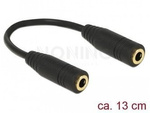 Adapter Minijack 3.5mm(F) 4pin->Minijack 3.5mm(F) 4pin Na Kablu 13cm Czarny Delock