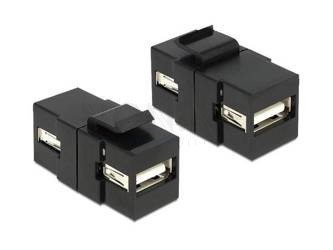 KEYSTONE MODULE USB2.0 A FEMALE > USB2.0 A FEMALE BLACK DELOCK
