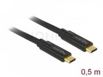 Kabel Usb-C M/M 3.1 Gen 2 0.5m Czarny E-Marker Delock