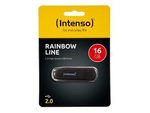 PENDRIVE INTENSO 16GB RAINBOW LINE BLACK