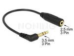MINIJACK 3.5MM(M) 3PIN->JACK 2.5MM(F) 3 PIN CABLE 0.17M DELOCK
