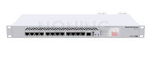 CCR1016-12G 1U rackmount, 12x Gigabit Ethernet, LCD, 16 cores x 1.2GHz CPU, 2GB RAM, 17.8mpps fastpath, Up to 12Gbit/s throughput, RouterOS L6, Dual PSU