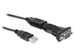 Adapter Usb-A(M) 2.0->Serial 9pin Db9 (Com)(M) Na Kablu 80cm Czarny Blister Delock