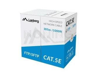 LAN CABLE FTP CAT.5E 305M SOLID CU GREY CPR + FLUKE PASSED LANBERG