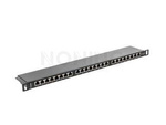 Patch Panel 24 Port 0.5u Kat.6 Ekranowany Czarny Lanberg
