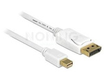 Kabel Displayport Mini(M)->Displayport(M) V1.2 5m 4k Biały Delock