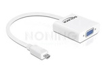 Adapter Hdmi Micro(M)->Vga(F) Na Kablu Biały Delock