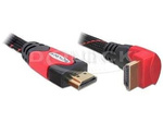HDMI M/M V1.4 CABLE 5M ANGLED UP BLACK-RED PREMIUM DELOCK