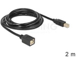Przedłużacz Usb-B M/F 2.0 2m Czarny Delock