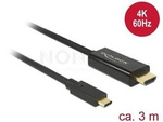 Kabel Usb-C(M)->Hdmi(M) 3m (Displayport Alternate Mode) Czarny Delock