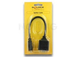 Adapter Dvi-D(M)(24+1) Dual Link->Dvi-D(F)(24+1) Dual Link + Hdmi(F) Na Kablu 20cm Czarny Delock