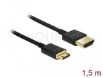 Kabel Hdmi(M)->Hdmi Mini(M) 1.5m 4k 60hz 3d Czarny Slim Premium Delock