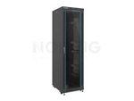 Szafa Instalacyjna Rack Stojąca 19" 42u 600x800 Czarna Drzwi Szklane Lcd Lanberg (Flat Pack)