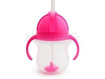Munchkin Kubek Z Uchwytami, Obciążnikiem I Miekką Słomką 207ml Różowy