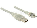 Kabel Usb Micro(M)->Usb-A(M) 2.0 0.5m Przezroczysty Delock