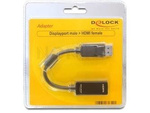 Adapter Displayport(M) 1.1->Hdmi(F) Na Kablu 12cm Czarny Delock