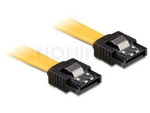 SATA DATA III (6GB/S) F/F CABLE 20CM YELLOW METAL CLIPS DELOCK