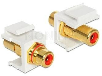 KEYSTONE MODULE RCA FEMALE > RCA FEMALE RED GOLD PLATED DELOCK