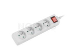 POWER STRIP LANBERG 1.5M WHITE 4 SOCKETS FRENCH WITH CIRCUIT BREAKER QUALITY-GRADE COPPER CABLE