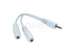 MINIJACK 3.5MM(M) 3PIN->2X MINIJACK 3.5MM(F) 3PIN ADAPTER ON CABLE 10CM WHITE GEMBIRD