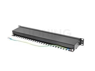 PATCH PANEL 24 PORT 1U CAT.5E SHIELDED BLACK LANBERG
