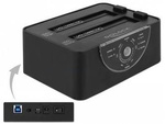 HDD DOCKING STATION DELOCK SATA DUAL 2.5”+3.5” HDD USB-B 3.0 BLACK DELOCK