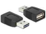 Adapter Usb-A(M) 2.0->Usb-A(F) Easy-Usb Czarny Delock