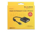 Adapter Displayport Mini(M) 1.2->Dvi-D(F)(24+5) Na Kablu 20cm Czarny Delock