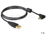 Kabel Usb Micro(M) Kątowy Prawo->Usb-A(M) 2.0 1m Czarny Ferryt Delock
