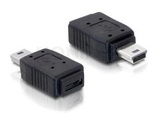 Adapter Usb Mini(M)->Usb Micro(F) Czarny Niklowane Styki Delock