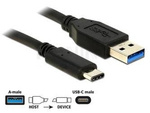Kabel Usb-C(M)->Usb-A(M) 3.1 Gen 2 0.5m Czarny Delock